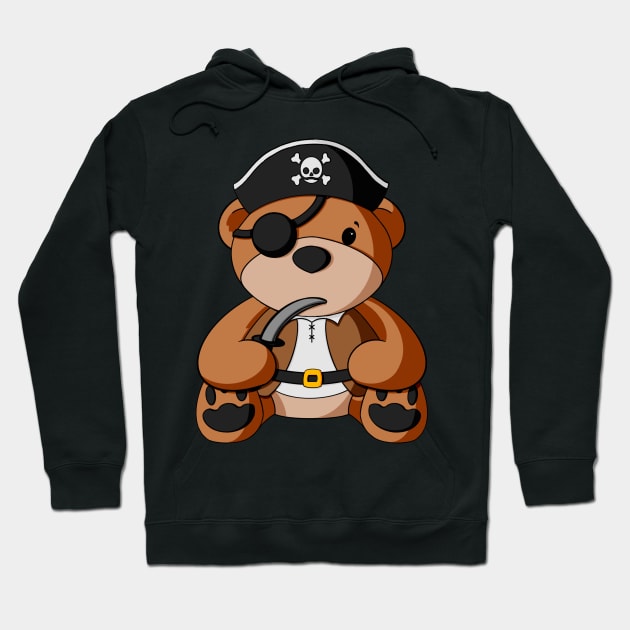 Pirate Teddy Bear Hoodie by Alisha Ober Designs